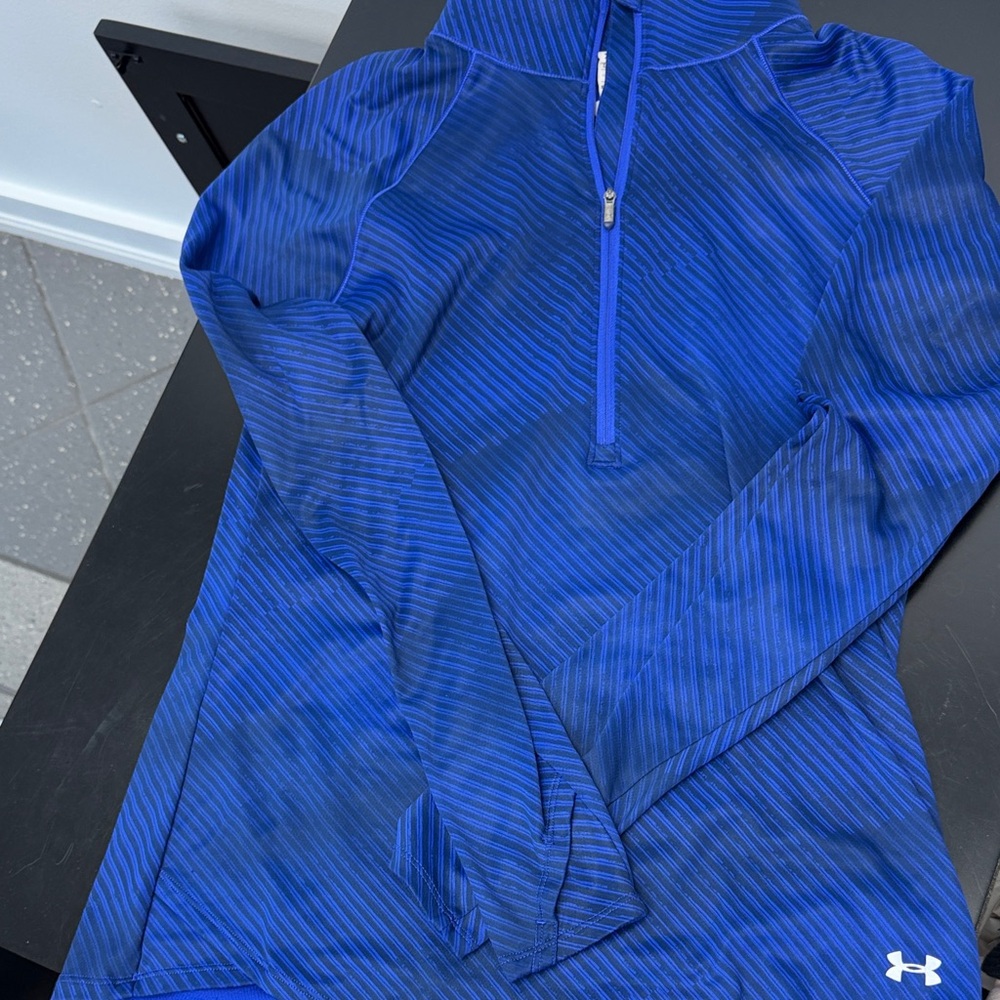 Under Armour Electric Blue Striped Quarter-Zip Pullover